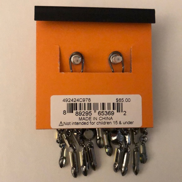 Betsey Johnson Silver Tone Skeleton Hand Drop Earrings Crystal Accents NWT - Picture 14 of 16